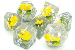 OSD 7 Piece DnD RPG Dice Set: Infused - Hamburger Time!