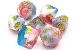 OSD7 Piece DnD RPG Dice Set: Gradients - Winter's Rose