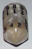 Crystal Dice D20 Spindle - White