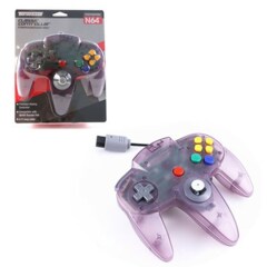 TeknoGame Wired N64 Controller Clear Purple