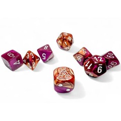 Chessex - Lab Dice 7 Die Set - Luminary Gemini Copper-Purple/White