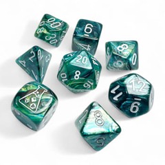 Chessex - Lab Dice 7 Die Set - Lustrous Neptune/Grey