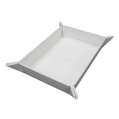 Dice Rolling Tray Foldable Magnetic White