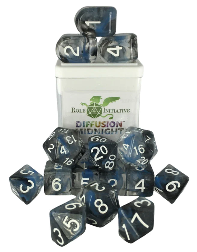 Diffusion Midnight Dice - Set of 15