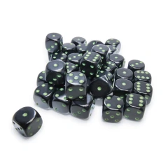Opaque Black/Green Polyhedral Dice Set - CHX25858
