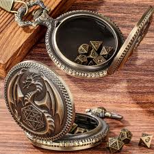 Dice Set Watch Case - D20 w/Dragon on Top