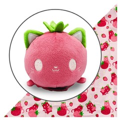 Plushie Tote: Pink Strawberry Cat - teeturtle