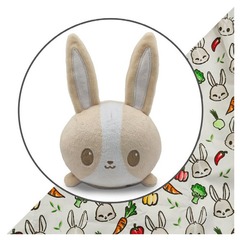 Plushie Tote: Light Brown Bunny/Bunnies & Veggies - teeturtle