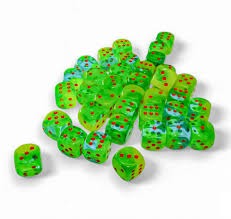 Gemini Plasma Green-Teal/Orange Polyhedral Dice Set - CHX26870