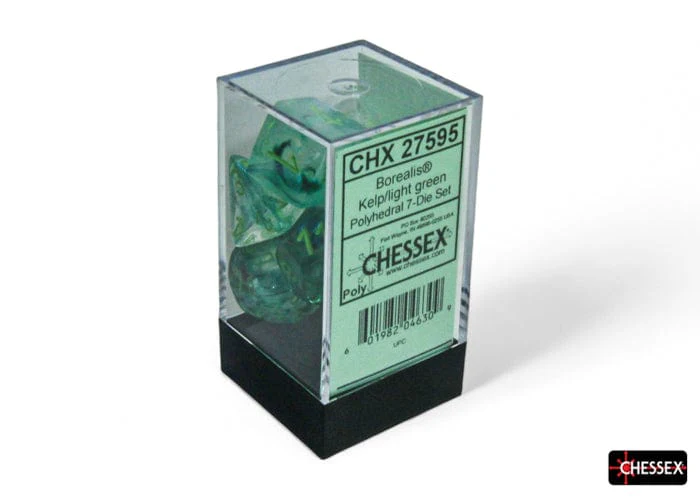 Chessex Dice Set: Borealis - Kelp/Light Green - CHX27595