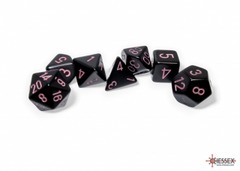 Opaque Black/Pink Polyhedral Dice Set - CHX25448