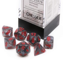 Velvet Black-Red Polyhedral Dice Set mini - CHX20478