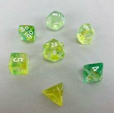 Nebula Spring/White Polyhedral 7 Dice Set - CHX30018
