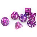 7 Violet w/White Festive Polyhedral Dice Set - CHX27457