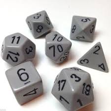 Opaque Dark Grey / Black 7 Dice Set - CHX25410