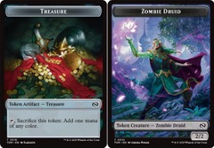 Zombie Druid (0010) // Treasure (0016) Double-Sided Token