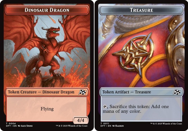 Dinosaur Dragon (0004) // Treasure (0011) Double-Sided Token