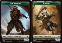 Elf Warrior // Raccoon Doubled-Sided Token
