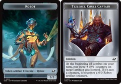 Robot (0010) // Emblem - Tezzeret, Cruel Captain Double-Sided Token