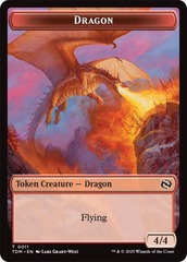 Dragon (0011) // Warrior Double-Sided Token - Foil
