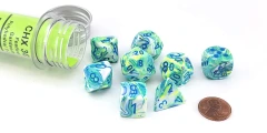 Chessex Lab Dice V (Festive - Garden With Blue) RPG Dice Set CHX 30046