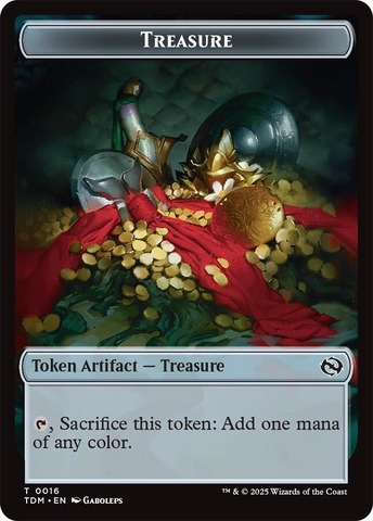 Zombie Druid // Treasure Double-Sided Token - Foil