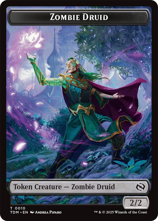 Zombie Druid // Treasure Double-Sided Token - Foil