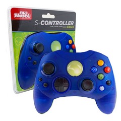 Old Skool Xbox Controller S-Type Wired Game Pad - Blue