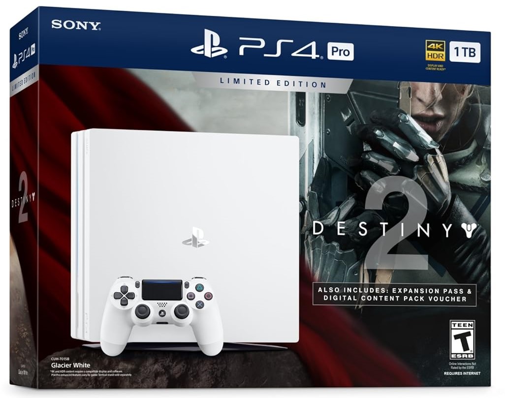 Sony Playstation 4 Pro Console - 1TB Destiny 2 Bundle - Glacier White