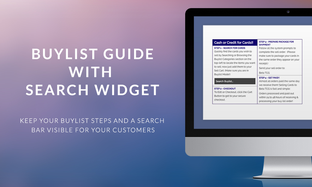 Buylist Guide with Search Widget Buylist Guide with Search Widget