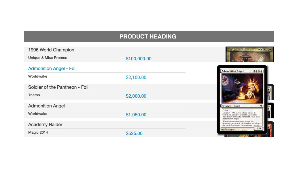 Enhanced Product List Display