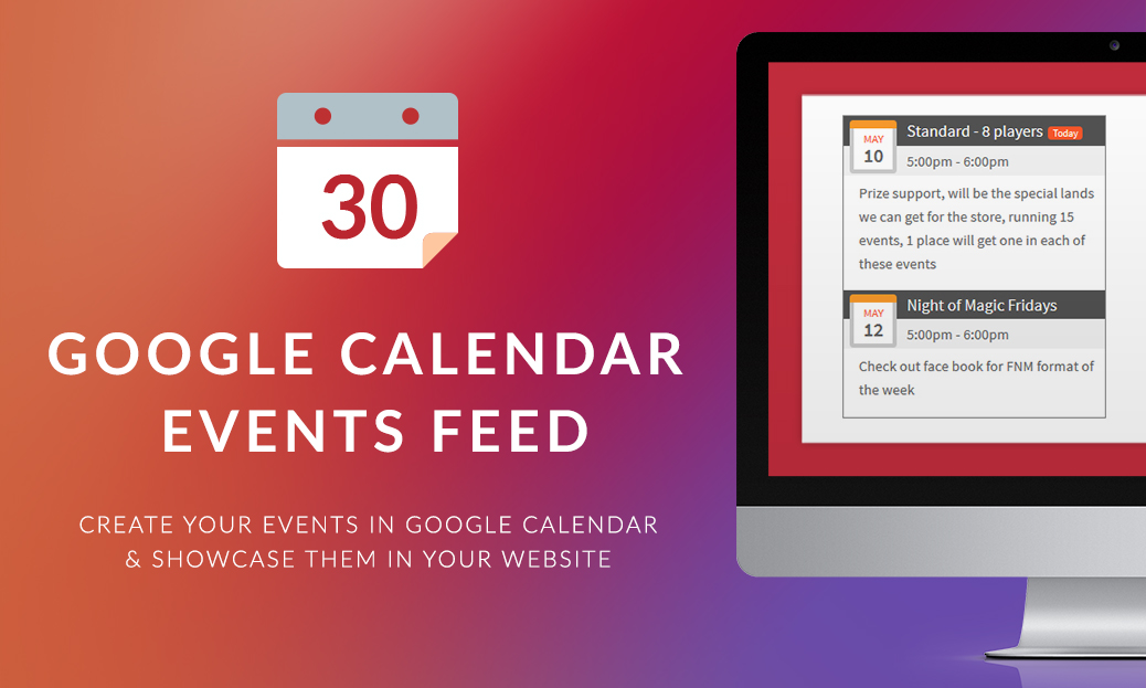Google Calendar Event Feed Widget Google Calendar Event Feed Widget