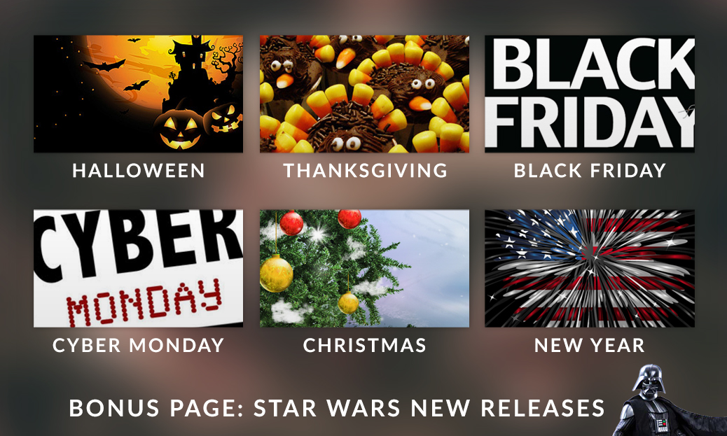 Holiday Promotional Landing Page Bundle Holiday Promotional Landing Page Bundle