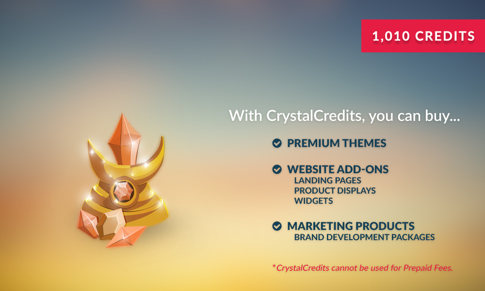 1,010 CrystalCredits - Level 1 Discount 1,010 CrystalCredits - Level 1 Discount