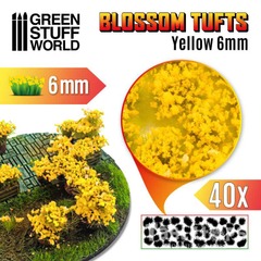 Blossom TUFTS - 6mm self-adhesive - YELLOW Flowers