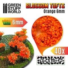 Blossom TUFTS - 6mm self-adhesive - ORANGE Flowers