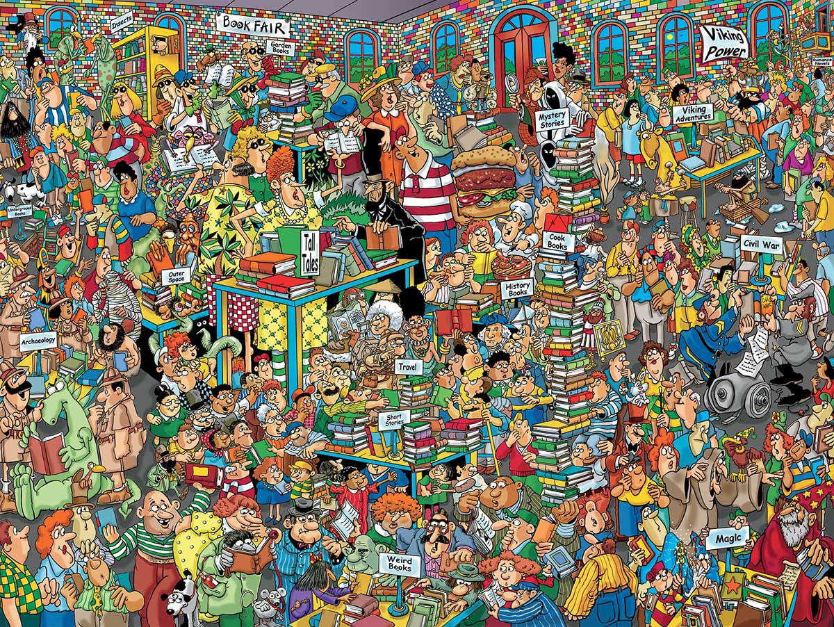 Comic Crowds: Book Fair 750 Piece Jigsaw Puzzle