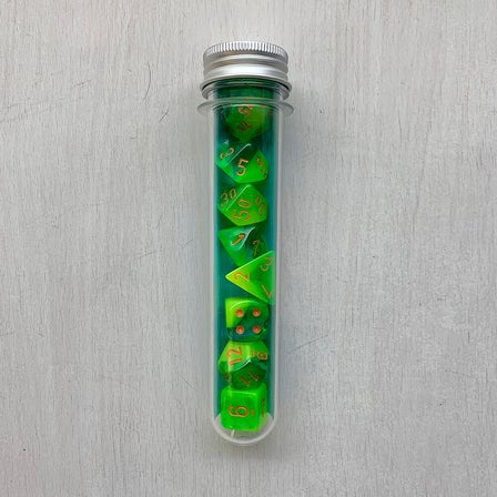 Dice 7-set Lab Gemini (16mm) 30048 Plasma Green-Teal / Orange