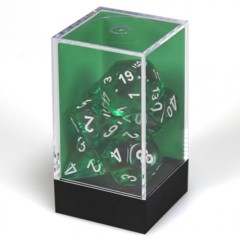 7 set Translucent Green/White Polyhedral