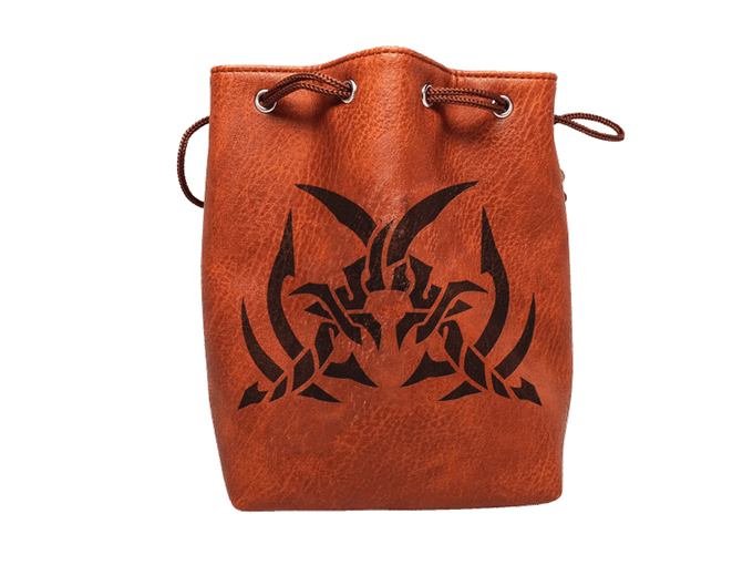 Brown Leather Lite Assassins Blades Design Self-Standing Large Dice Bag