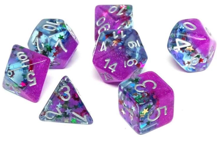 Frozen Purple with Stars - Silver Font - 7 Piece Set