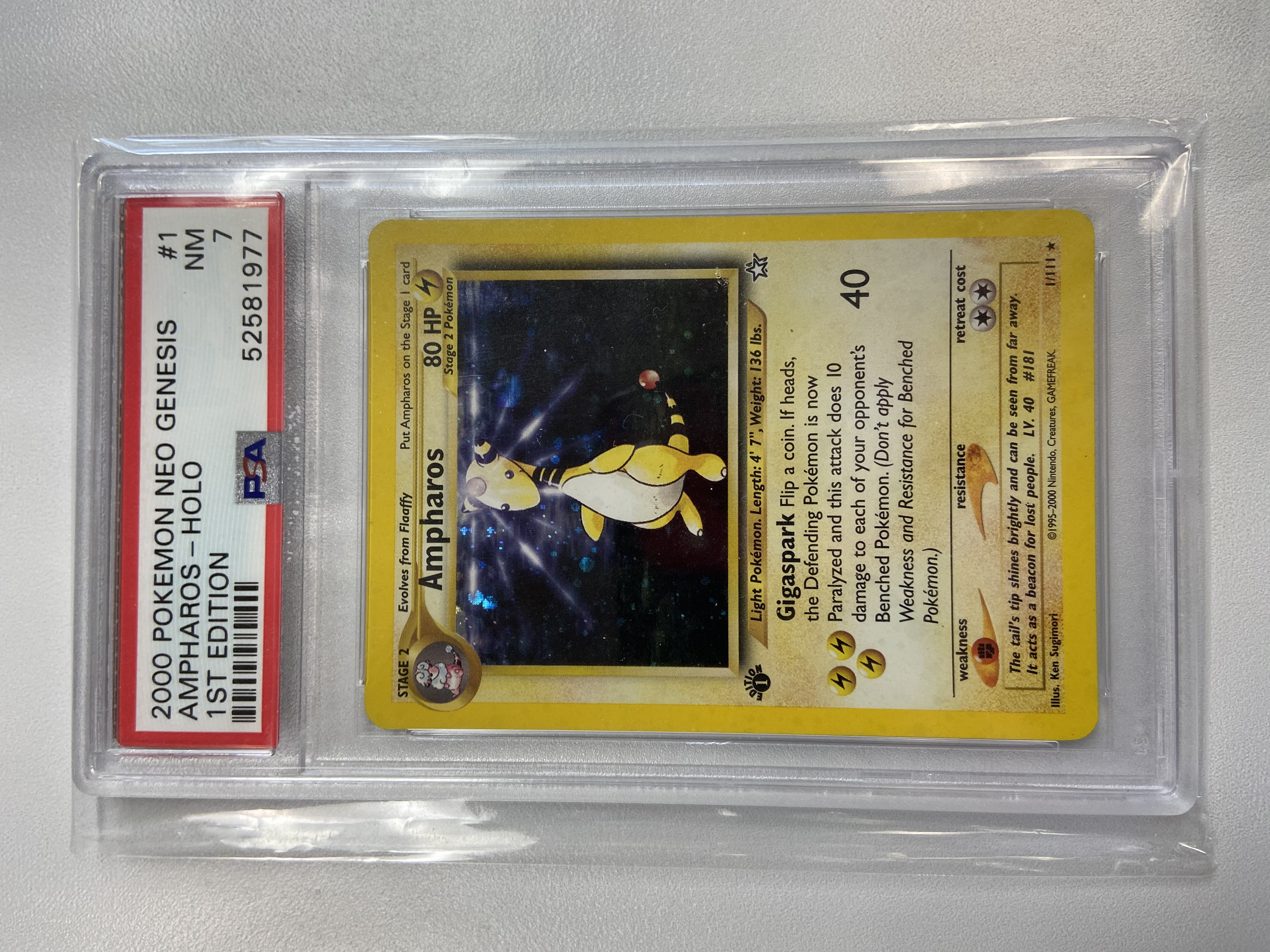 Neo Genisis Apharos 1st Edition PSA 7