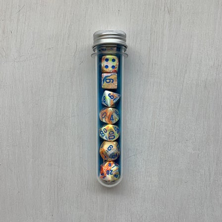 Dice 7-set Lab Festive (16mm) 30047 Kaleidoscope / Blue