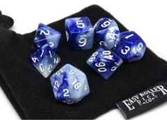 Frosted Blue Granite - 7 Piece Dice Collection