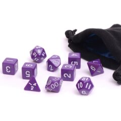 10 Piece Polyhedral Dice Set - Purple Opaque