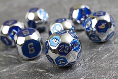 Cyborg Blue 7 - piece Metal Dice Set