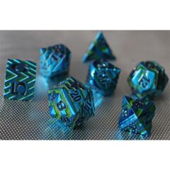 Aqua Lore 7 piece Metal Dice Set