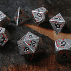 Battle Scarred Set of 7 Metal Dice