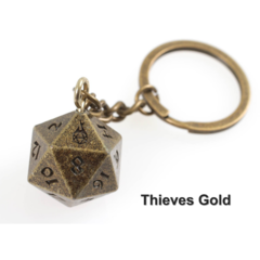 Fob of Fate D20 Keychain - Thieves Gold