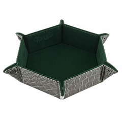 Hexagon Snap Folding Dice Tray - Dragon Skin Edition Green